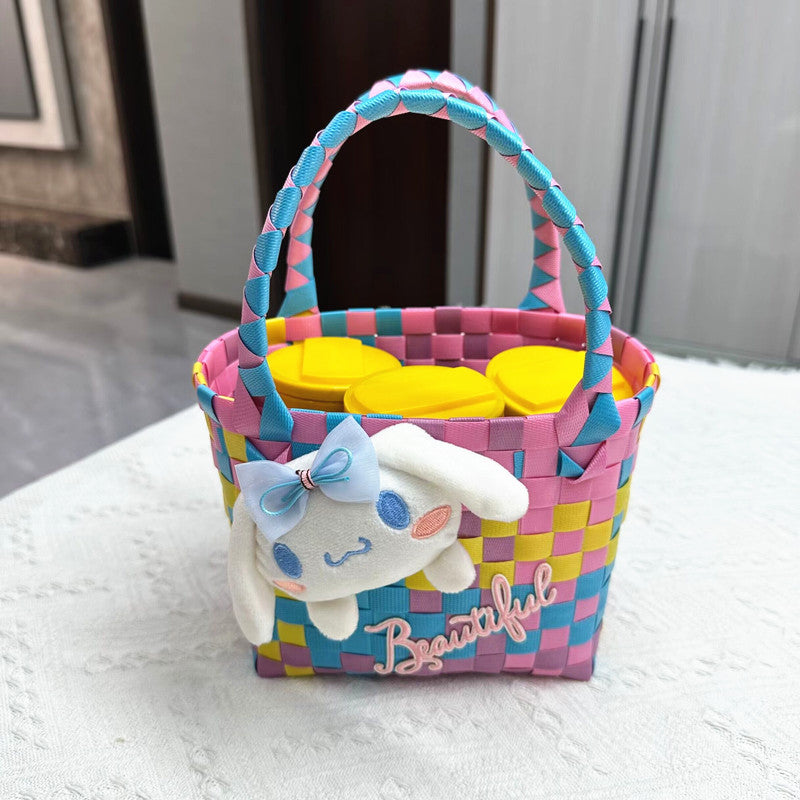 Plastic Woven Small Square Handbag Souvenir Bag