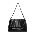 Slouchy Shoulder Bag with Metallic Chain Strap