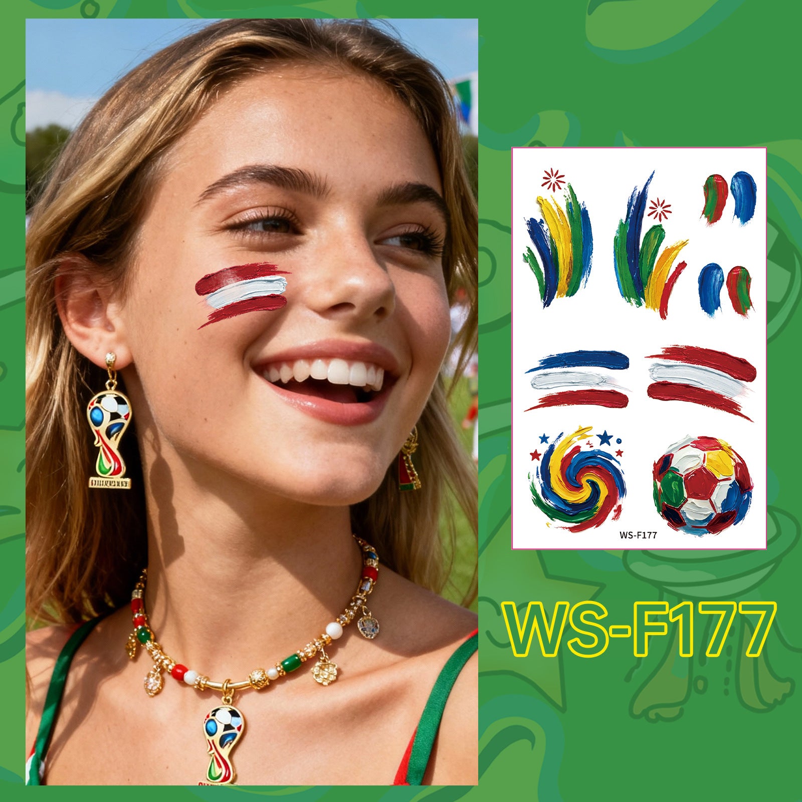 Football World Cup Tattoo Face Stickers