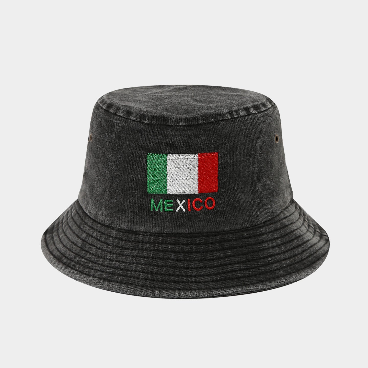 Washed Foldable World Flag Fisherman Hat