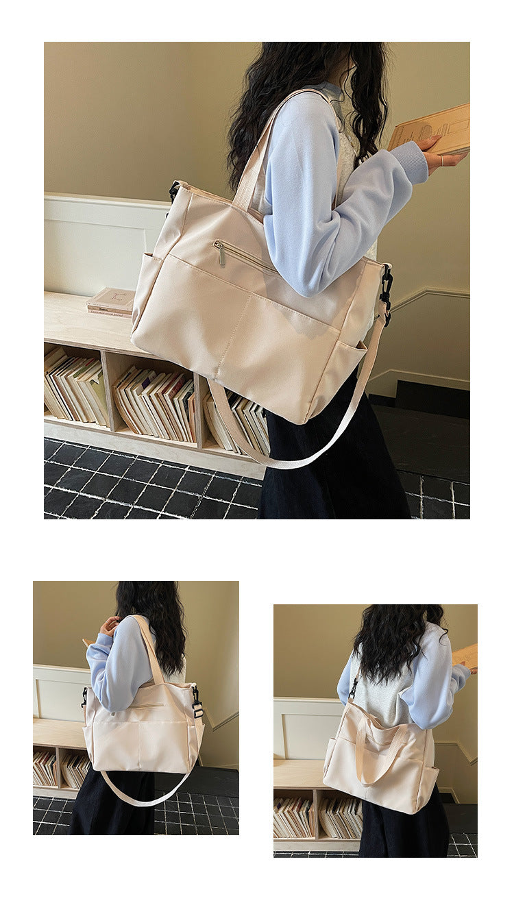 Lightweight Multi-Pocket Convertible Shoulder Tote Bag