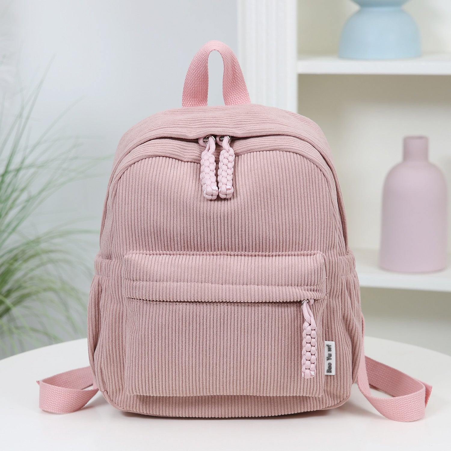 Women 2026 Corduroy Backpack, Mini Student School Bag