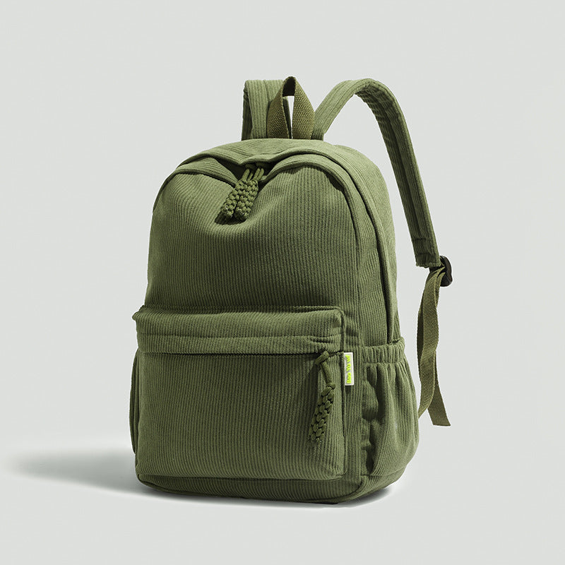 Corduroy Backpack For Women 2026 New Commuter College Student Backpack Casual Versatile Large Capacity Travel Backpack For Men
