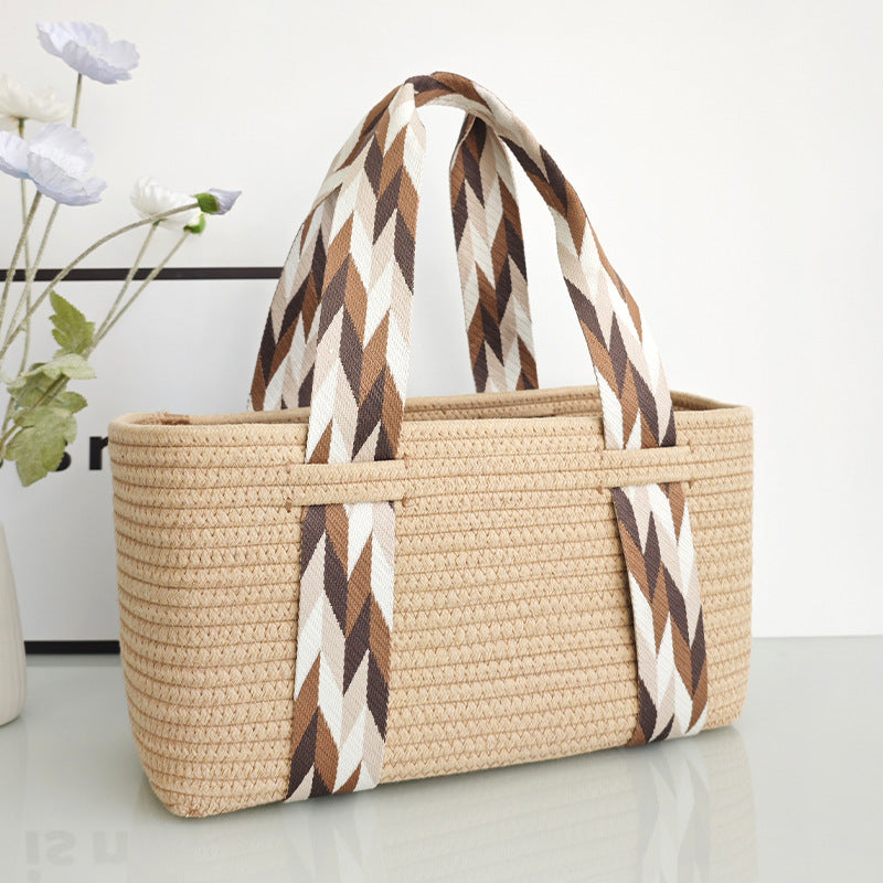 Handmade Large Capacity Straw Picnic Basket