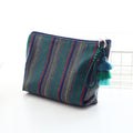 Women Colorful Stripe Tassel Handheld Ethnic Zipper Travel Pouch