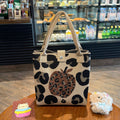 Vintage Floral Bow Pattern Knit Shoulder Tote Handbag