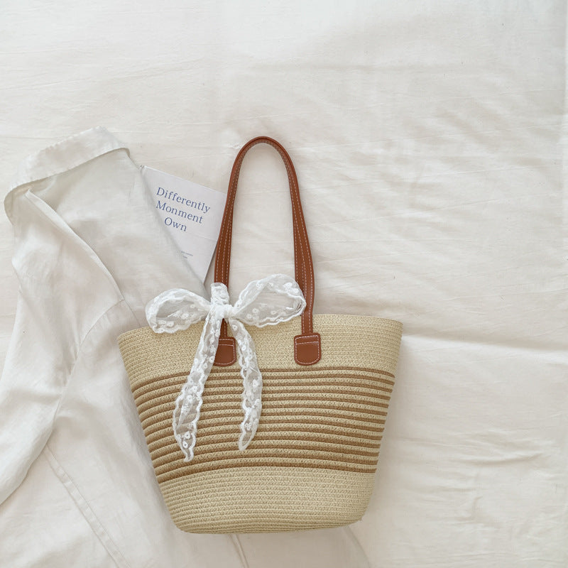 Women Straw Large New Unique Beach Woven Commute Tote Bag