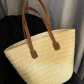 Straw Large Capacity Beach Woven Bucket Tote Bag
