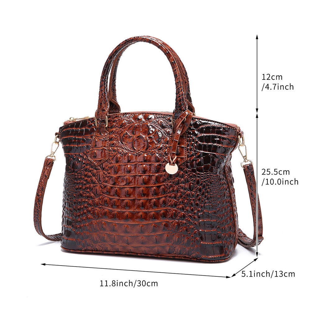 Portable Crossbody Retro Multi-Color Crocodile Pattern Bag