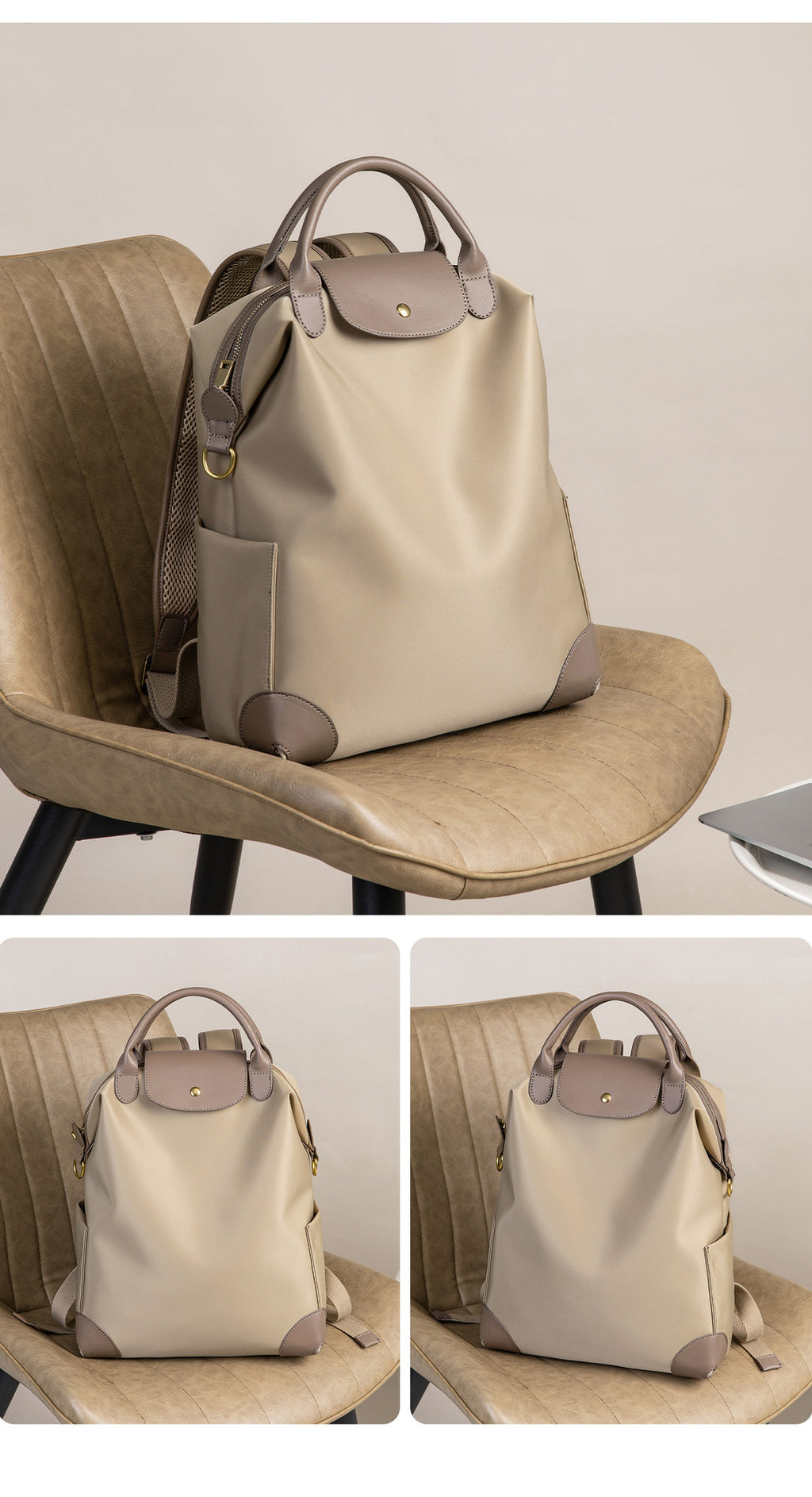 Waterproof Nylon Convertible Travel Backpack Purse