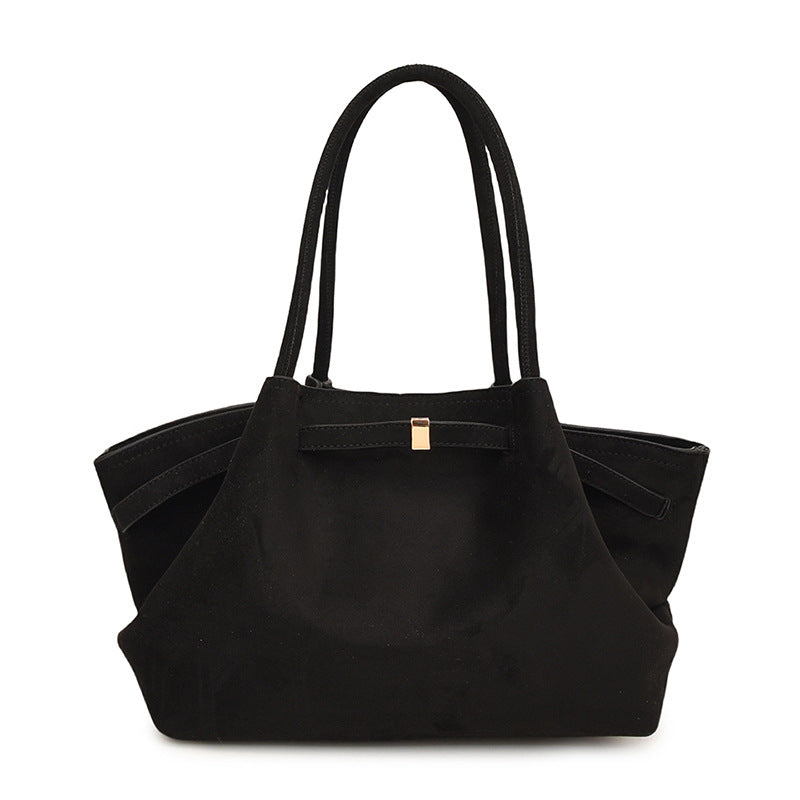 Soft Suede Tote with Chic Sculpted Silhouette