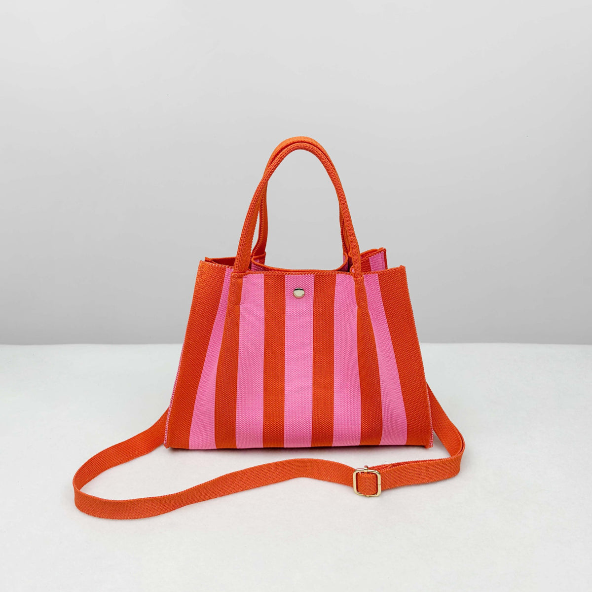 Casual Striped Adjustable Shoulder Strap Tote Bag