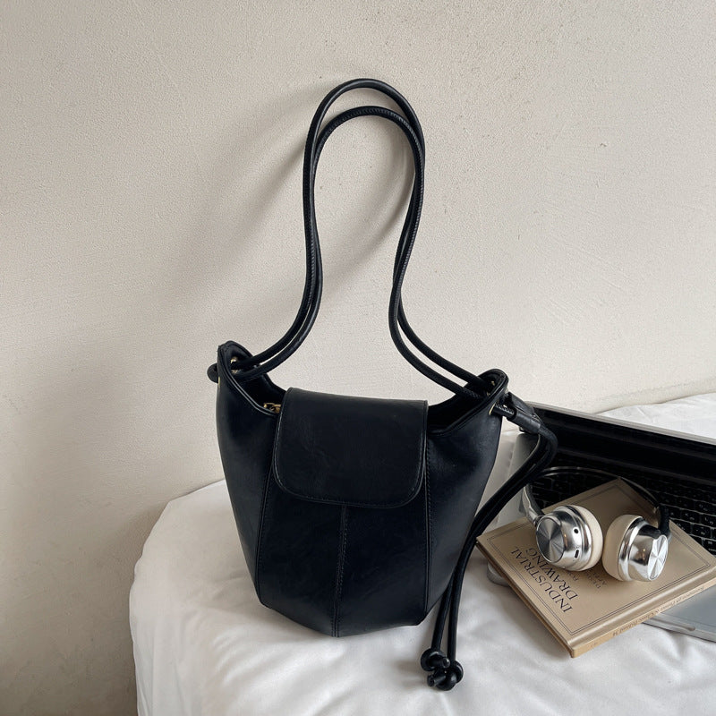 Women Versatile Maillard Bucket 2026 New Premium Vintage Shoulder Crossbody Bag