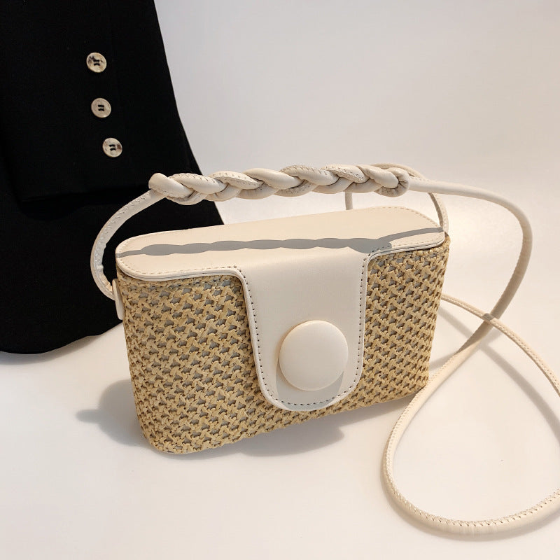 Straw Woven Single Shoulder Crossbody Beach Bag