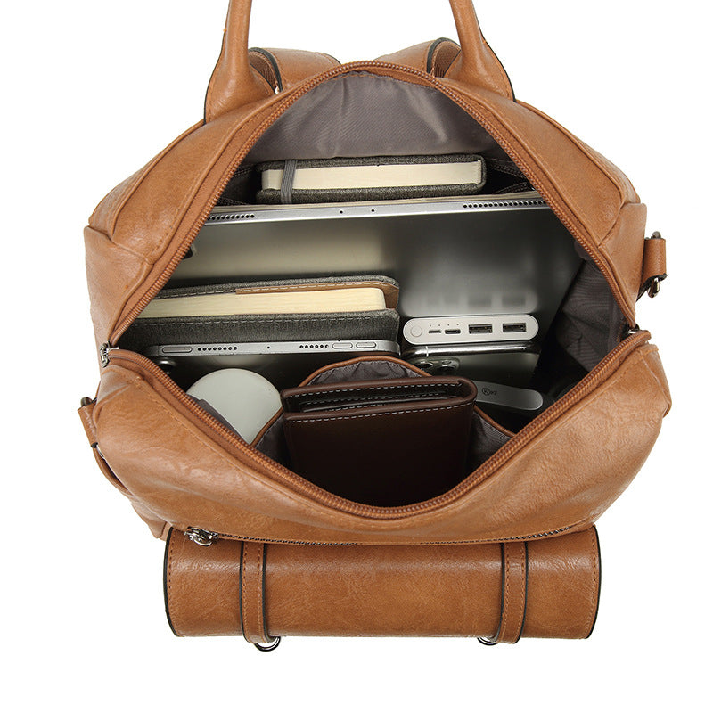 Women Vintage New Premium Soft PU Convertible Shoulder Large Commute Backpack