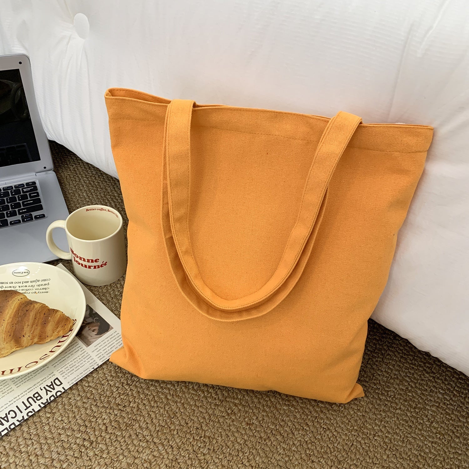 2026 Women  Colored Blank Canvas Tote Bag
