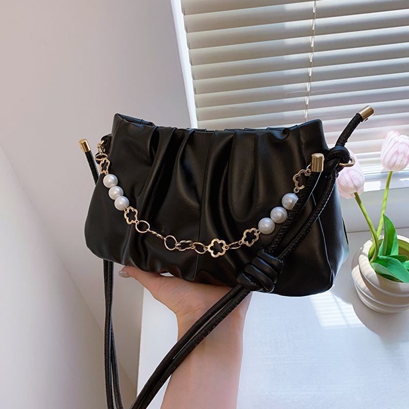 Hobo Purse Chain Strap Ruched Shoulder Handbag for Everyday