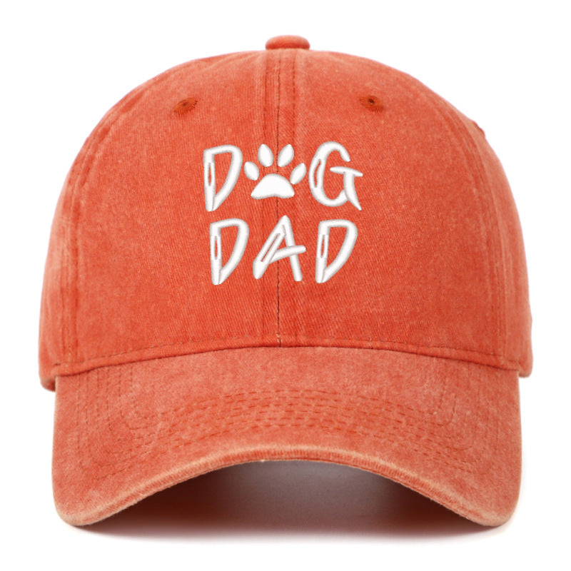 Washed Pure Cotton Embroidered Large Brim Cap