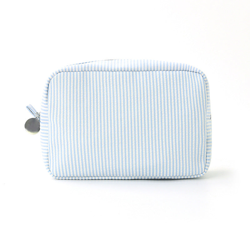 Cross-Border Seersucker Cosmetic Bag Indian Style Striped Portable Storage Bag Mississippi Popular Travel Storage Bag