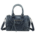 2026 Retro Washed Denim Tote Bag, Large Capacity Shoulder Crossbody Handbag
