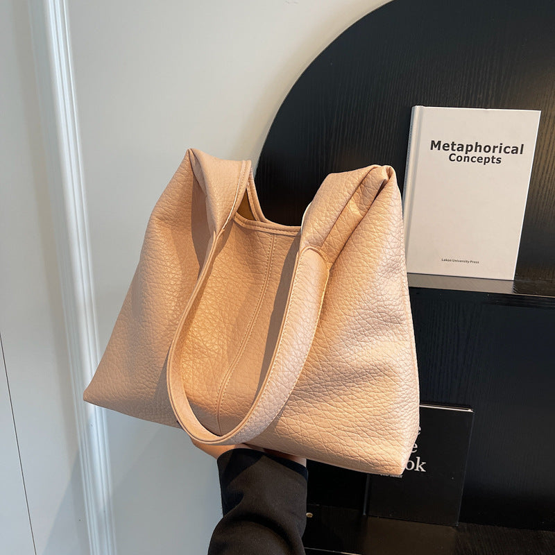 Minimalist Soft PU Slouchy Hobo Shoulder Bag