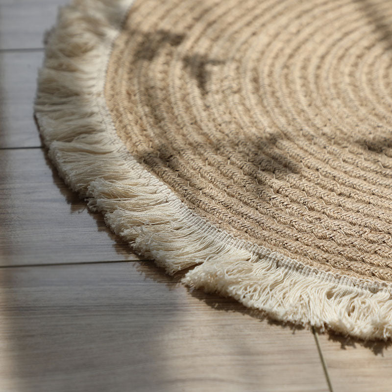 Cotton Linen Tassel Round Floor Mat