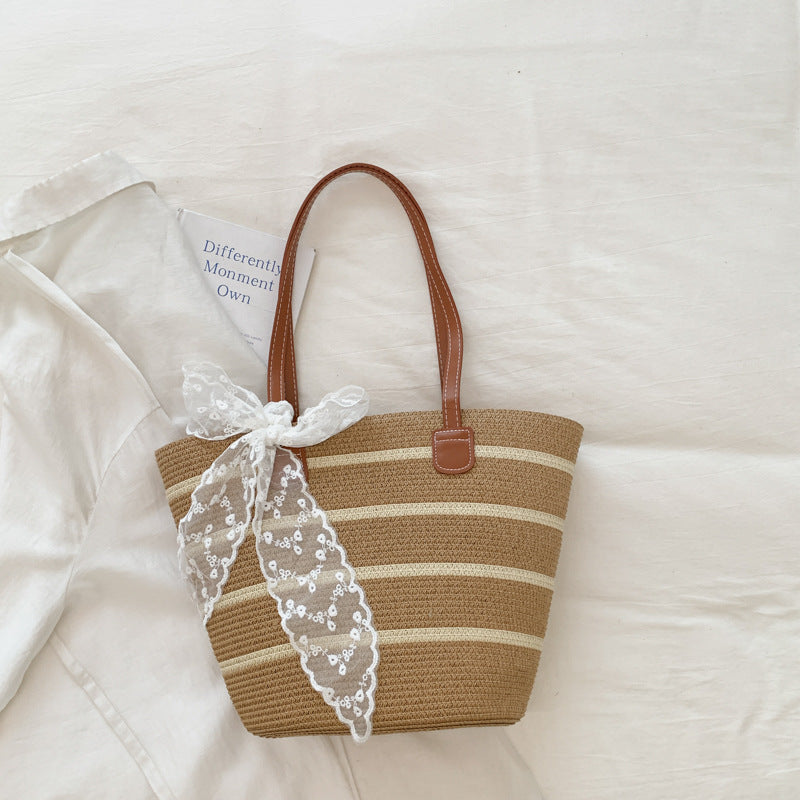 Women Straw Large New Unique Beach Woven Commute Tote Bag