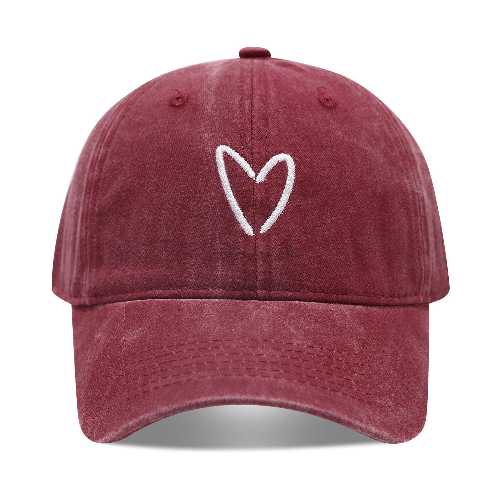 Literary Retro Embroidered Love Soft Peaked Cap
