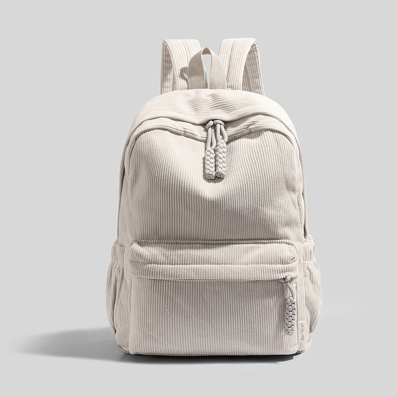 Corduroy Backpack For Women 2026 New Commuter College Student Backpack Casual Versatile Large Capacity Travel Backpack For Men
