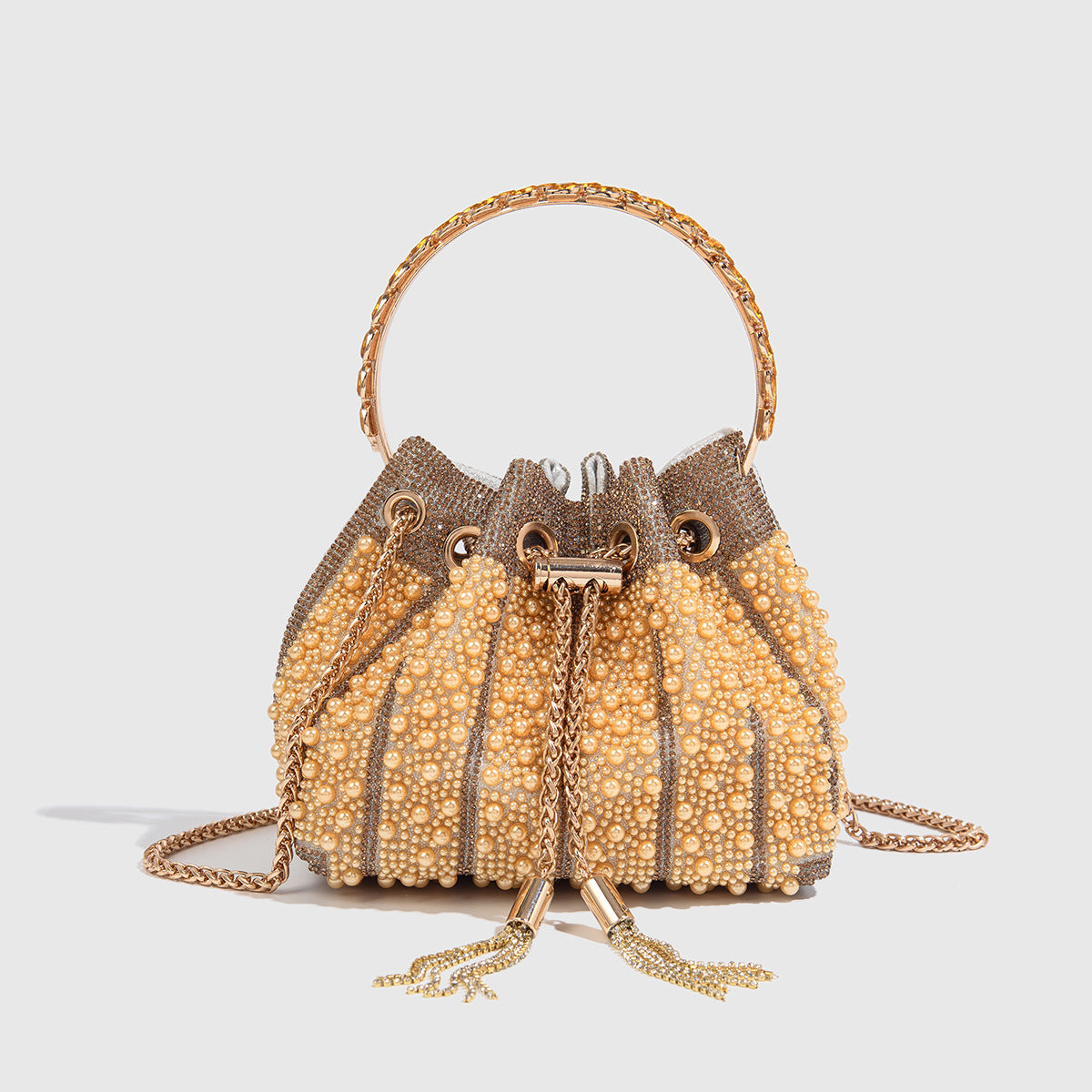 Gradient Full Diamond Tassel Evening Bag