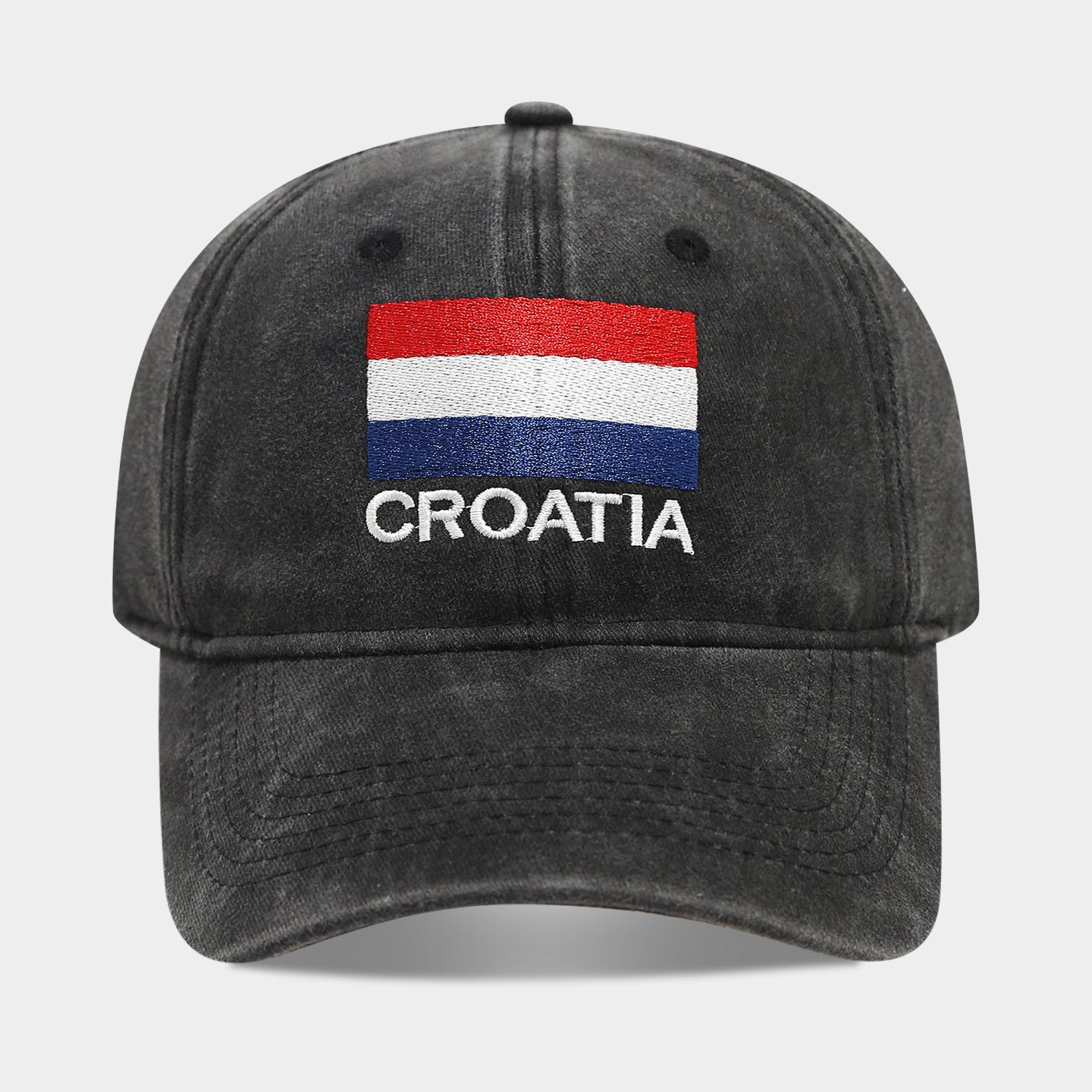 World Cup Flag Embroidered Black Baseball Cap