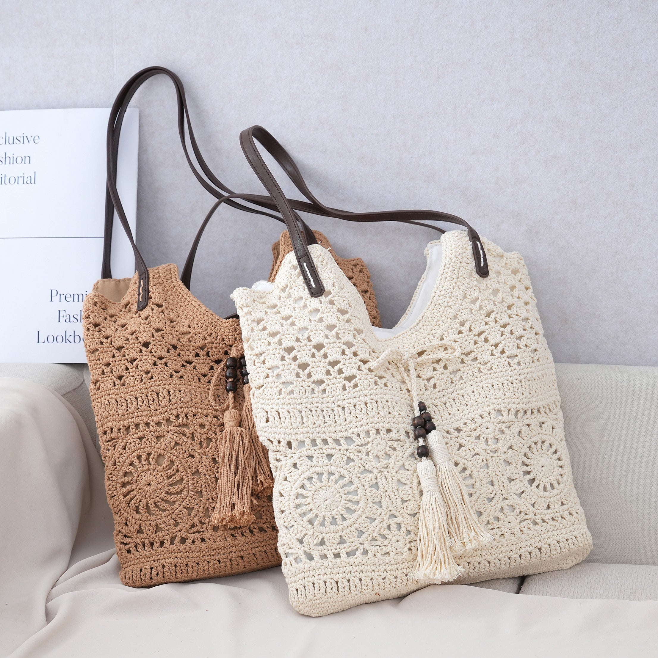Casual Straw Handmade Woven Large Capacity Beach Shoulder Bag