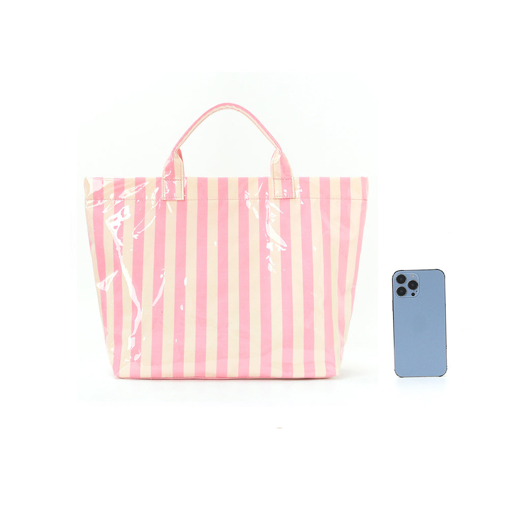 Striped Lightweight Large Capacity Travel Shoulder Tote Bag
