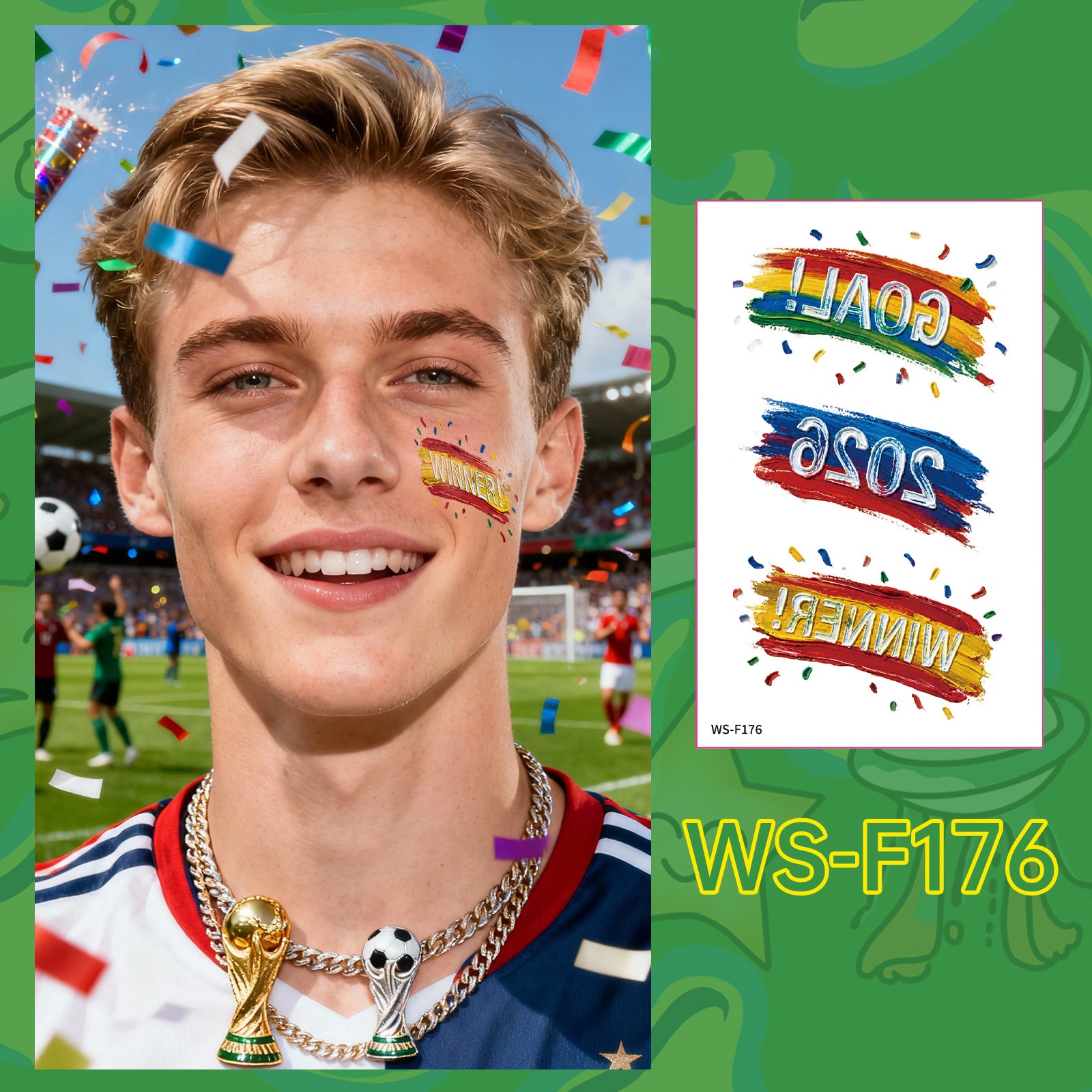 Football World Cup Tattoo Face Stickers