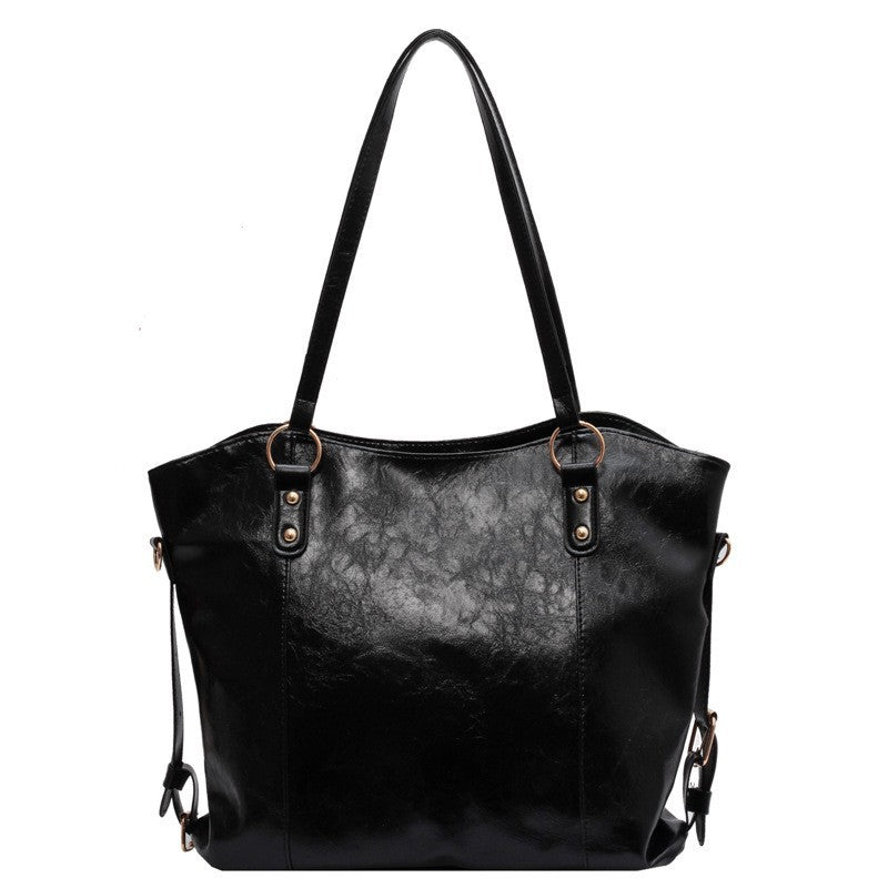 Vintage PU Leather Large Capacity Shoulder Handbag Tote Bag