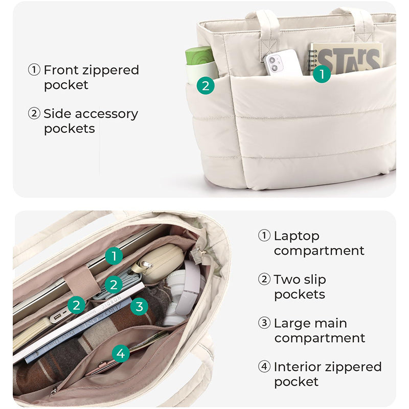 Women's Large Capacity Multi-Compartment Tote Bag
