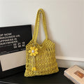 Ins Large Straw Beach Hollow Tote Korean Casual Artistic Shoulder Bag