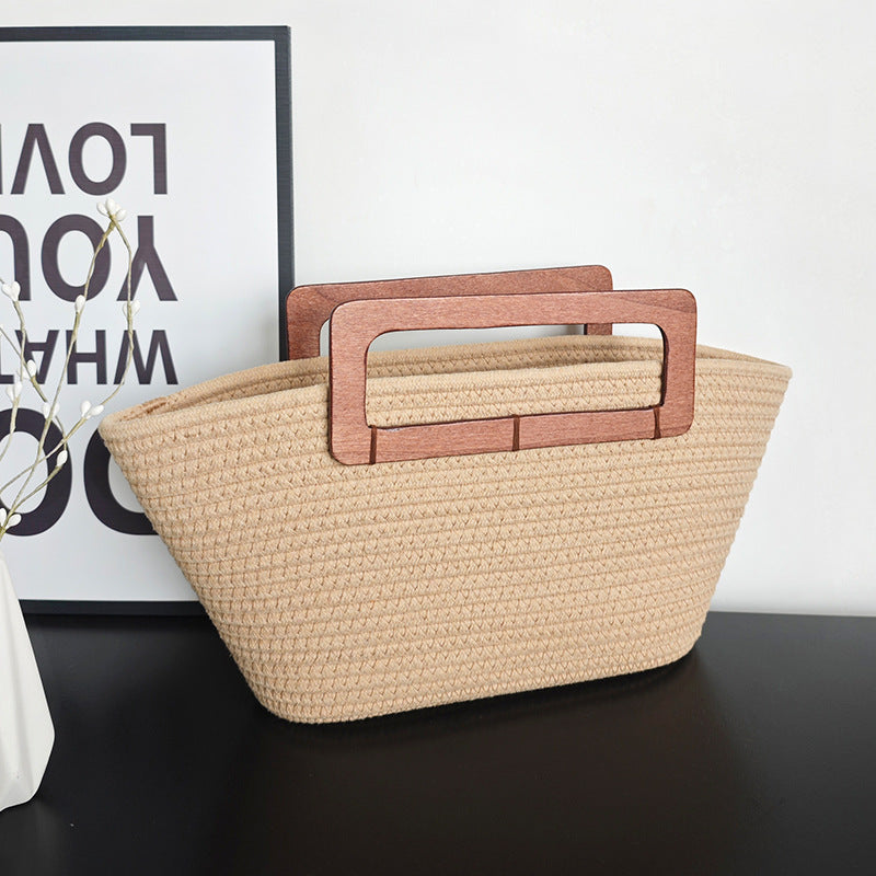 Large Capacity Rattan Retro Woven Tote Bag