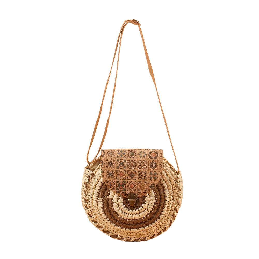 Women Straw Woven Crossbody Shoulder Mobile Phone Coin Purse Bag