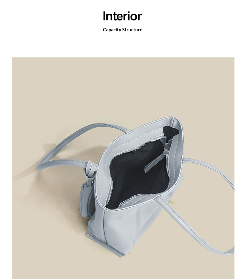 Minimalist PU Leather Shoulder Tote Bag with Coin Pouch