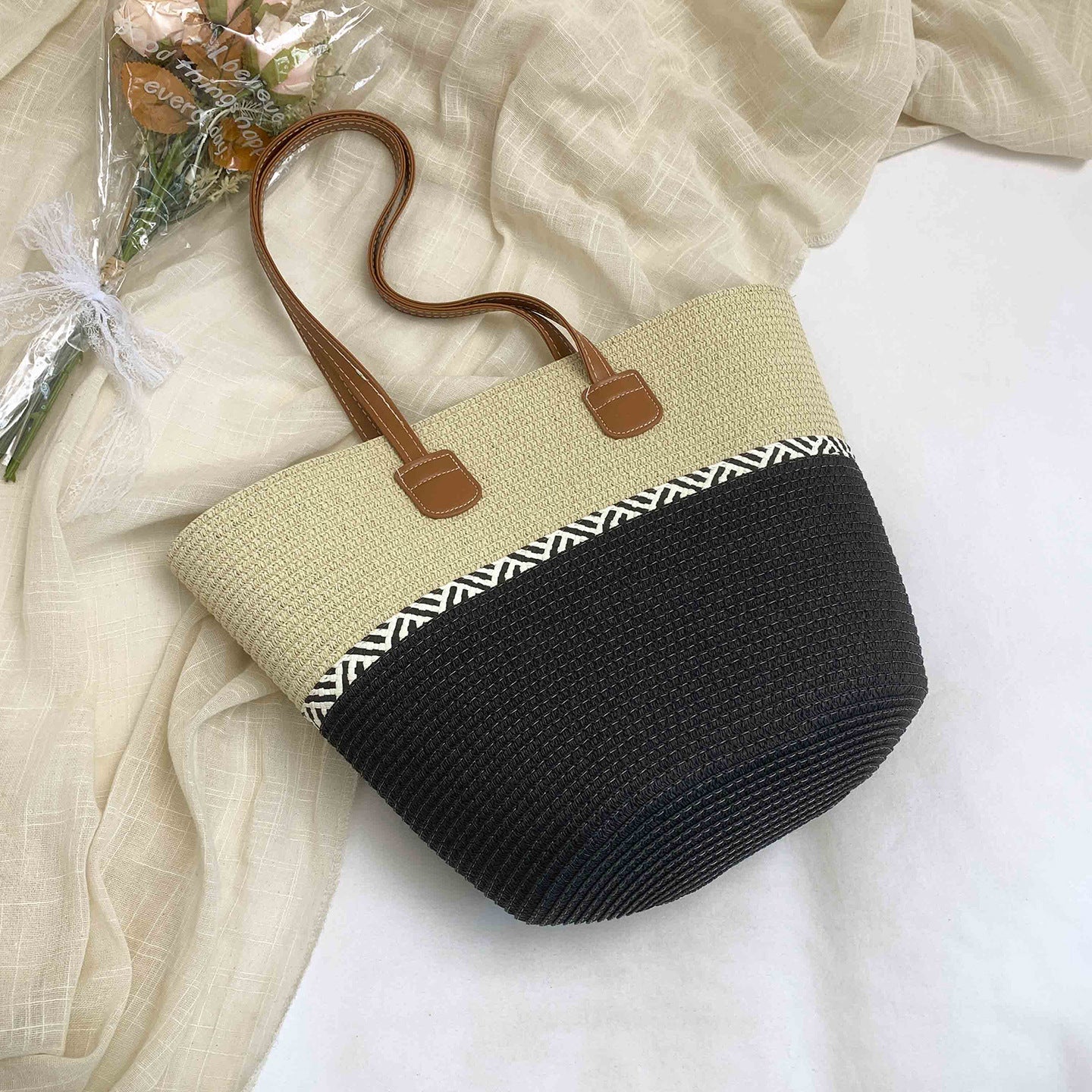 Women Straw 2026 Spring Woven Handbag Rattan Crossbody Large Tote Bag