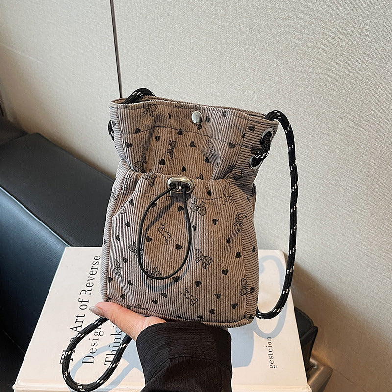 Women 2026 Spring Corduroy Crossbody Phone Bag