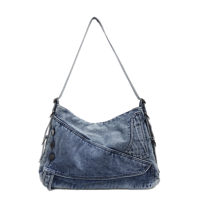 Women 2026 Retro Denim Crossbody Bag, Large Capacity Commuter Tote