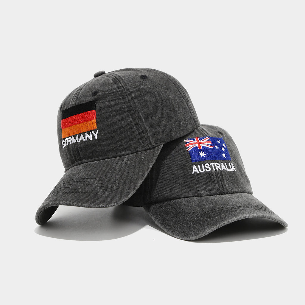 World Cup Flag Embroidered Black Baseball Cap