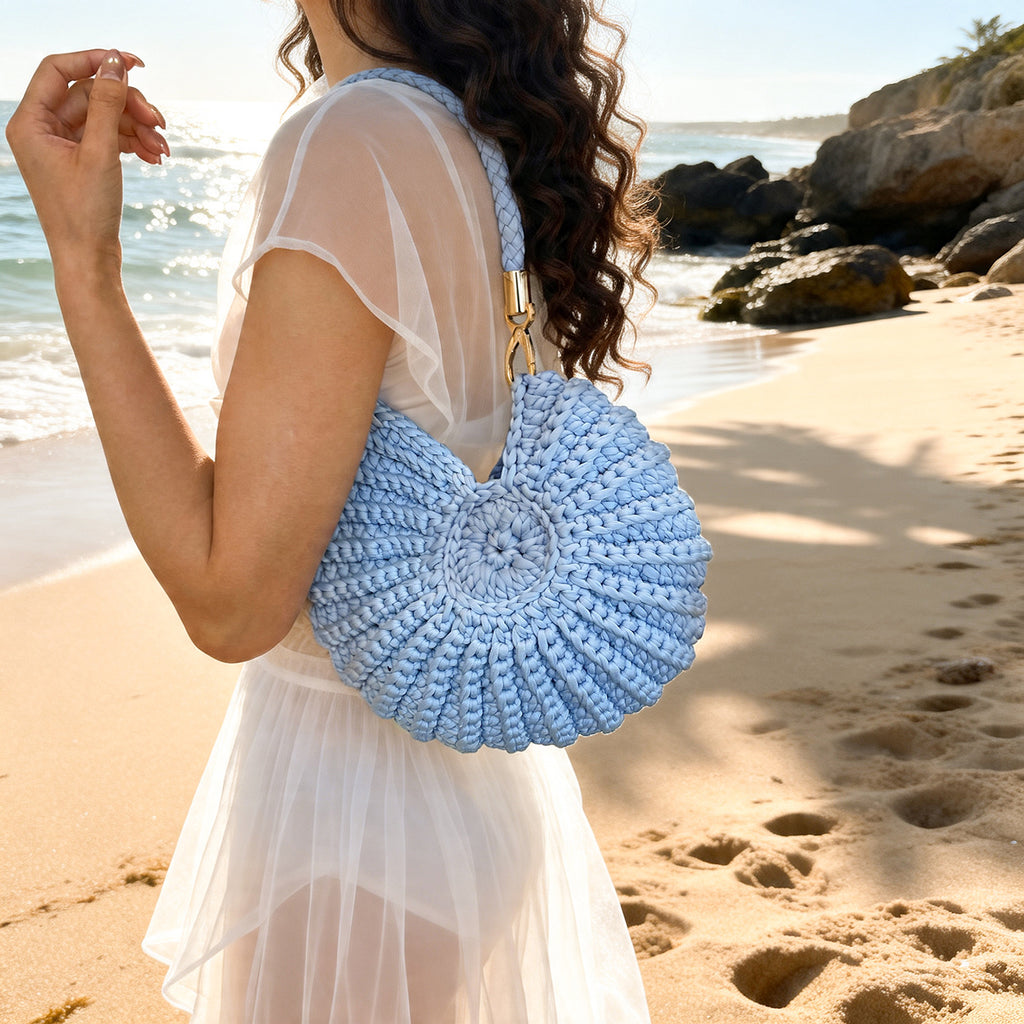 Women 2026 New Unique Seashell Large Casual Shoulder Vacation Bag
