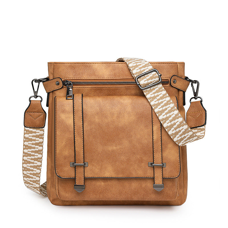 Women Fashion Large Multi Pocket Bucket Flap Crossbody Bag