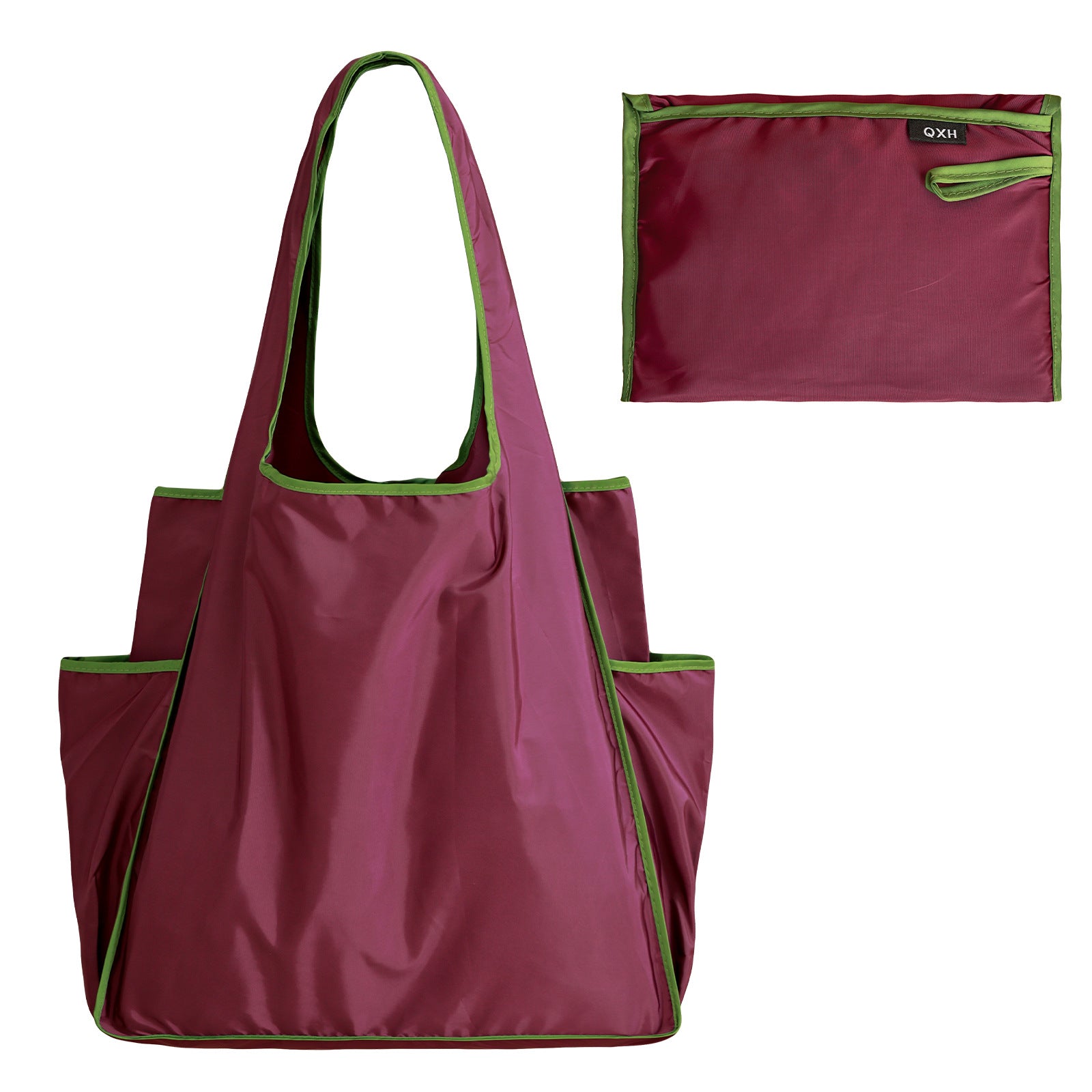 Color Block Large Capacity Folding Waterproof Shopping Bag