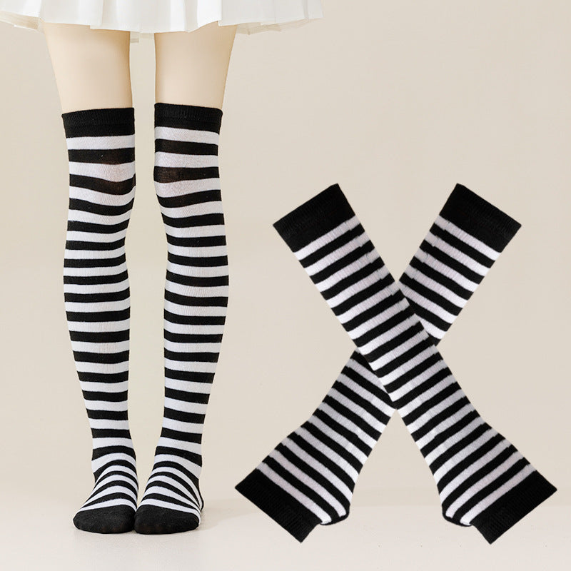 Cross Border Halloween Christmas Party Striped Over Knee Socks