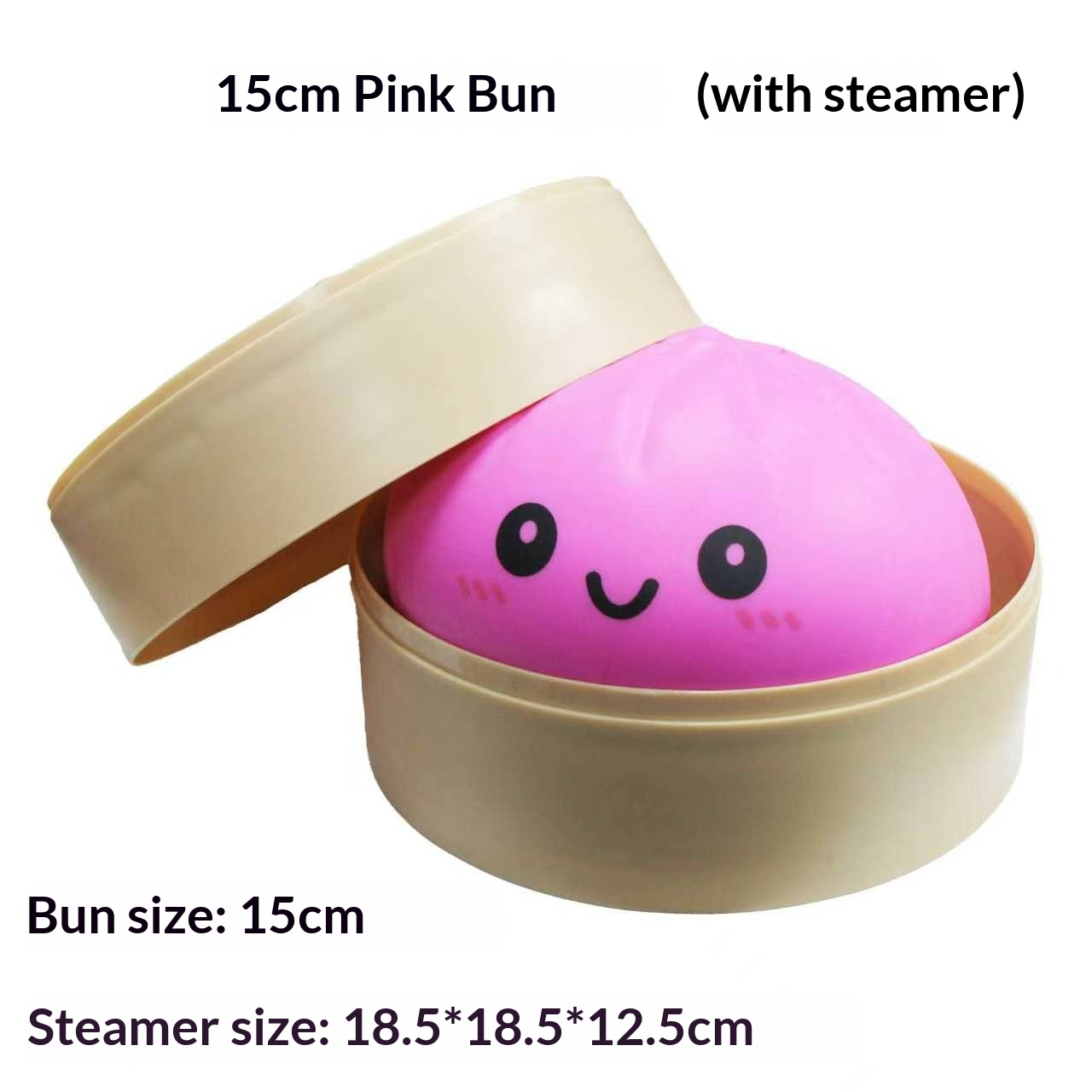 Jumbo Steamed Bun Squishy Toy with Steamer Basket