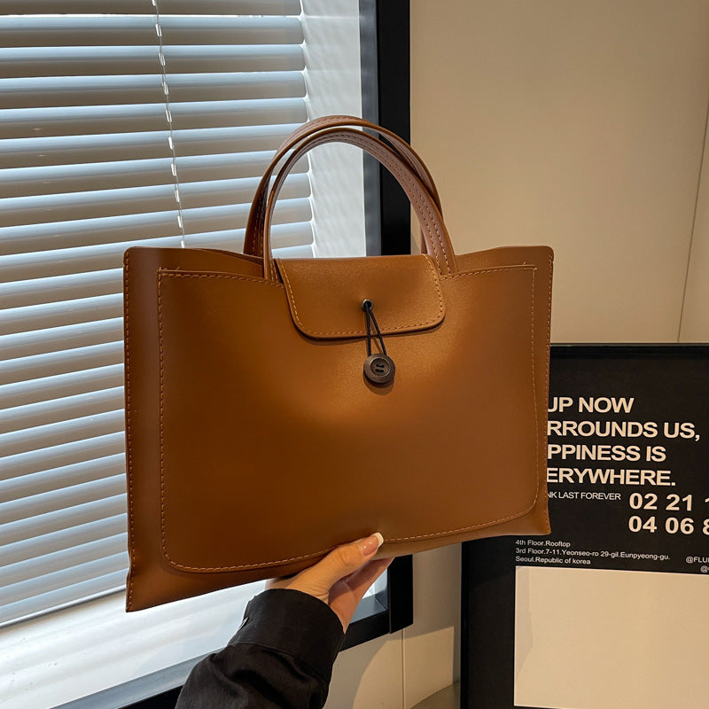 Minimalist Structured PU Leather Tote Bag
